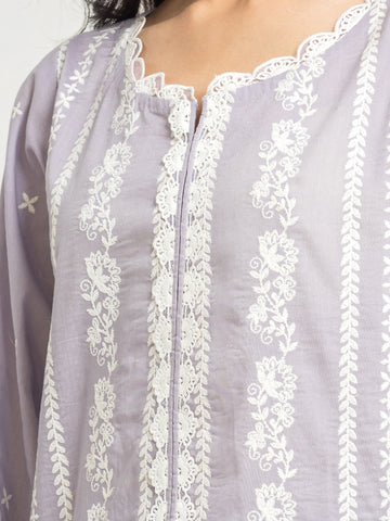 EDENROBE-30150-Unstitched Lilac Embroidered Cambric 3 Piece