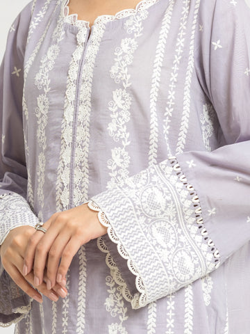 EDENROBE-30150-Unstitched Lilac Embroidered Cambric 3 Piece