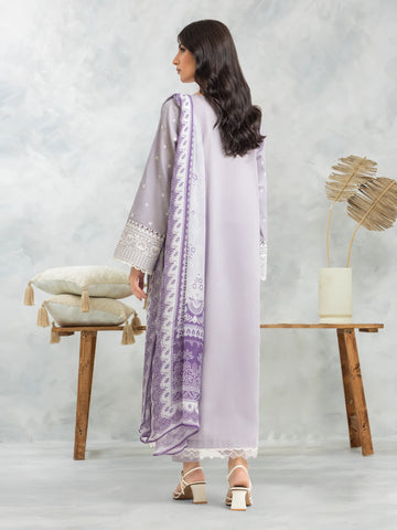 EDENROBE-30150-Unstitched Lilac Embroidered Cambric 3 Piece