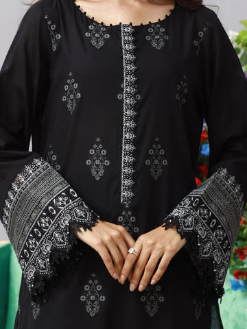 EDENROBE-26750-3P Unstitched Black Embroidered Jacquard 3 Piece