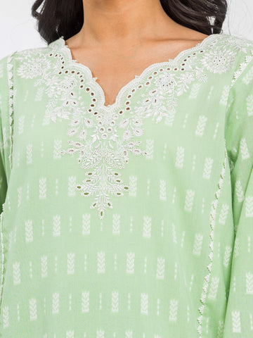 EDENROBE-EWU24V3-30051-3P Unstitched Light Green Embroidered Jacquard 3 Piece
