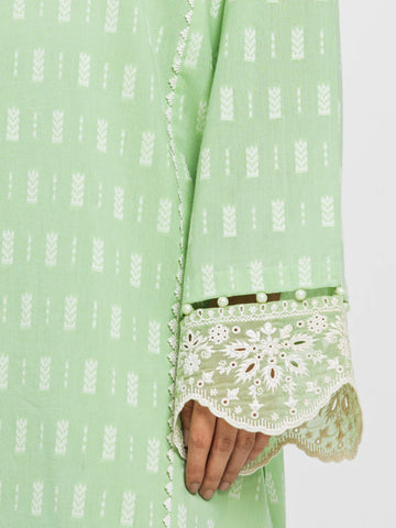 EDENROBE-EWU24V3-30051-3P Unstitched Light Green Embroidered Jacquard 3 Piece
