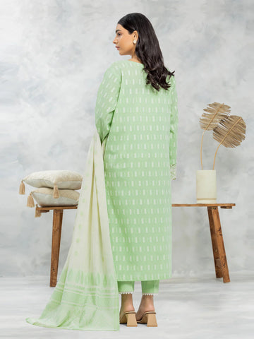 EDENROBE-EWU24V3-30051-3P Unstitched Light Green Embroidered Jacquard 3 Piece