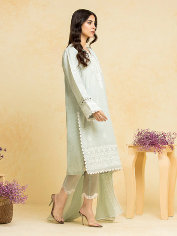 EDENROBE-28776-3P Unstitched Mist Green Embroidered Dobby 3 Piece