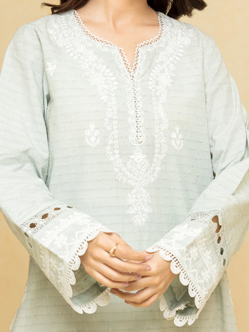 EDENROBE-28776-3P Unstitched Mist Green Embroidered Dobby 3 Piece