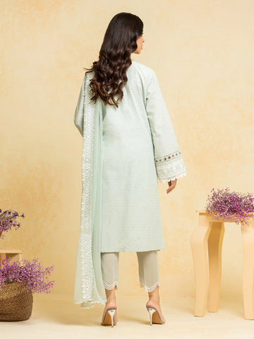 EDENROBE-28776-3P Unstitched Mist Green Embroidered Dobby 3 Piece