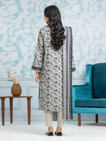 EDENROBE-29315-Unstitched Grey Printed Khaddar 3 Piece