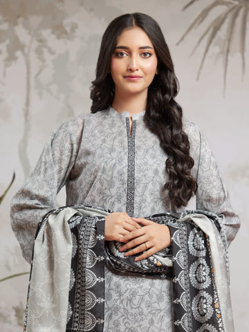 EDENROBE-29593-Unstitched Grey Printed Khaddar 3 Piece