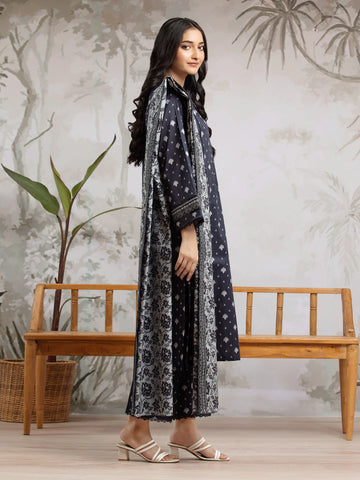 EDENROBE-29595-Unstitched Dark Navy Printed Khaddar 3 Piece