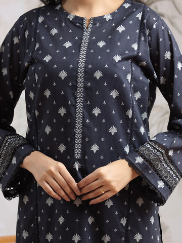 EDENROBE-29595-Unstitched Dark Navy Printed Khaddar 3 Piece
