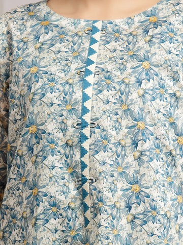 EDENROBE-29620-Unstitched Blue Multi Printed Khaddar 3 Piece