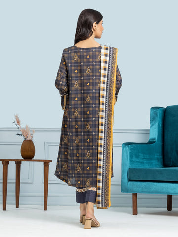 EDENROBE-29654-Unstitched Navy Blue Printed Khaddar 3 Piece