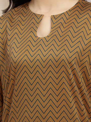 EDENROBE-29836-Unstitched Brown Printed Khaddar 3 Piece