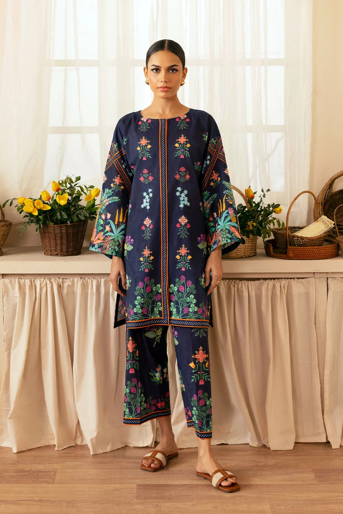 SAHAR SALENE UNSTICHED PRINTED LAWN 2 PIECE-TL-V1-S25-03