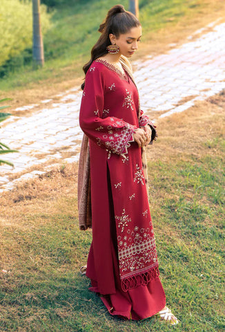 ONORA BY HUMDUM EMBROIRERED KHADER WITH JACQUARD SHAWL D-10