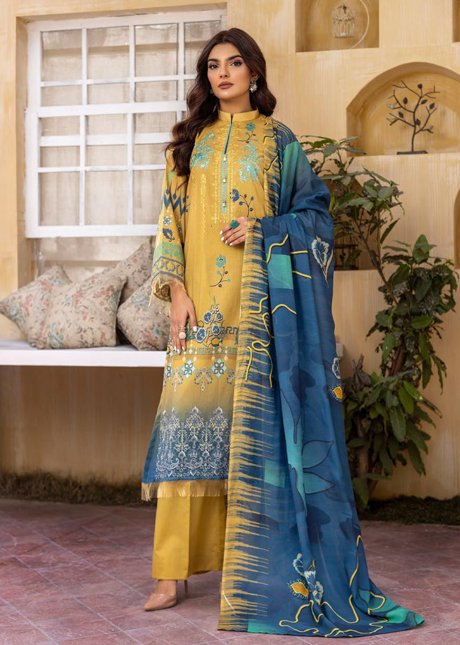 HUSN-E-JAHAN DIGITAL PRIN LAWN EMBROIDERED D-410