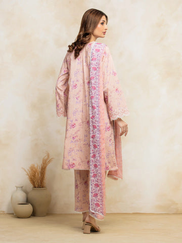 EDENROBE-31085-Unstitched Light Pink Embroidered Lawn 3 Piece