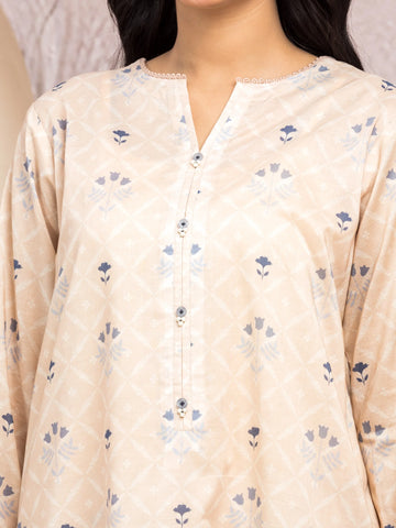 EDENROBE-35002-Unstitched Light Peach Printed Lawn 3 Piece