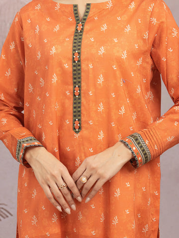 EDENROBE -35003-Unstitched Rust Printed Lawn 3 Piece