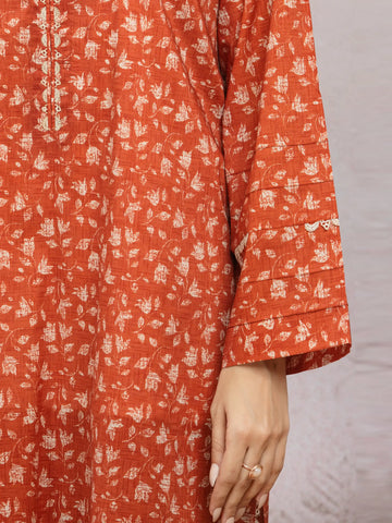EDENROBE-35008-Unstitched Rust Printed Lawn 3 Piece