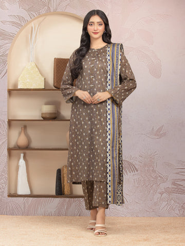 EDENROBE-35012-Unstitched Mehndi Printed Lawn 3 Piece -