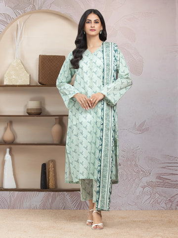 EDENROBE-35013-Unstitched Light Green Printed Lawn 3 Piece