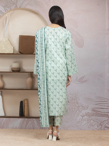 EDENROBE-35013-Unstitched Light Green Printed Lawn 3 Piece