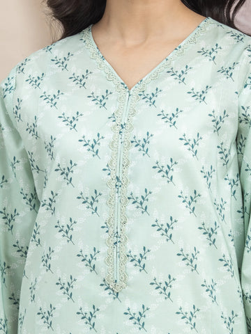EDENROBE-35013-Unstitched Light Green Printed Lawn 3 Piece