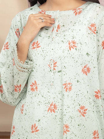 EDENROBE-35016-Unstitched Mist Green Printed Lawn 3 Piece