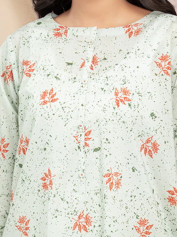 EDENROBE-35016-Unstitched Mist Green Printed Lawn 3 Piece