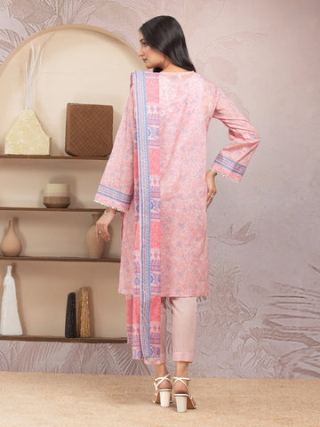 EDENROBE-35217-Unstitched Pink Printed Lawn 3 Piece