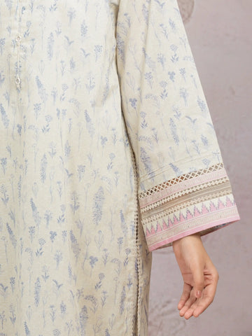 EDENROBE-35021-Unstitched Cream & Blue Printed Lawn 3 Piece