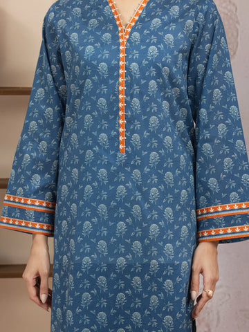 EDENROBE-35026-Unstitched Blue Printed Lawn 3 Piece