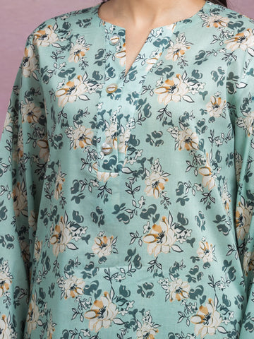 EDENROBE-35071-Unstitched Mist Green Printed Lawn 3 Piece