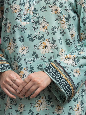 EDENROBE-35071-Unstitched Mist Green Printed Lawn 3 Piece