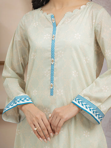 EDENROBE-35208-Unstitched Light Sage Printed Lawn 3 Piece