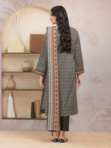 EDENROBE-35225-Unstitched Black Printed Lawn 3 Piece