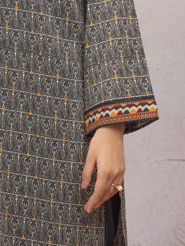 EDENROBE-35225-Unstitched Black Printed Lawn 3 Piece