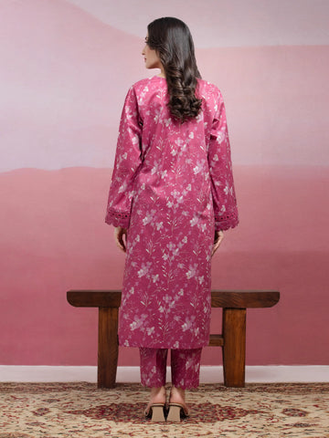 EDENROBE-35414-Unstitched Deep Pink Printed Lawn 2 Piece