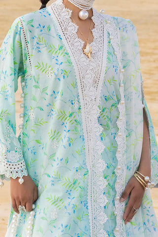 GUL AHMED-3 Piece Unstithed Embroidered Lawn Suit with Printed Chiffon Dupatta BM-42033