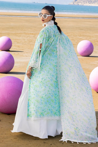 GUL AHMED-3 Piece Unstithed Embroidered Lawn Suit with Printed Chiffon Dupatta BM-42033