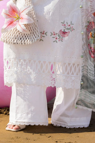 GUL AHMED-3 Piece Unstithed Embroidered Lawn Suit with Printed Chiffon Dupatta BM-52032
