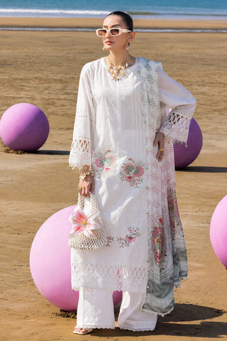 GUL AHMED-3 Piece Unstithed Embroidered Lawn Suit with Printed Chiffon Dupatta BM-52032
