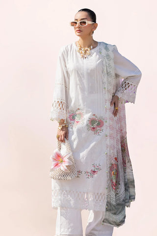 GUL AHMED-3 Piece Unstithed Embroidered Lawn Suit with Printed Chiffon Dupatta BM-52032