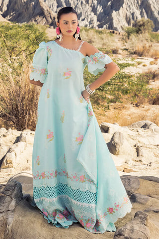 GUL AHMED -3 Piece Unstithed Embroidered Lawn Suit with Embroidered Denting Lawn Dupatta DN-52024