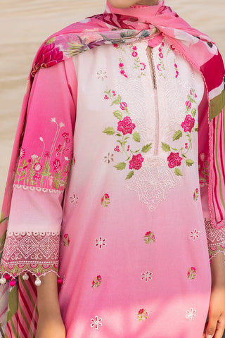 GUL AHMED-3 Piece Unstithed Embroidered Lawn Suit with Printed Chiffon Dupatta BM-52029
