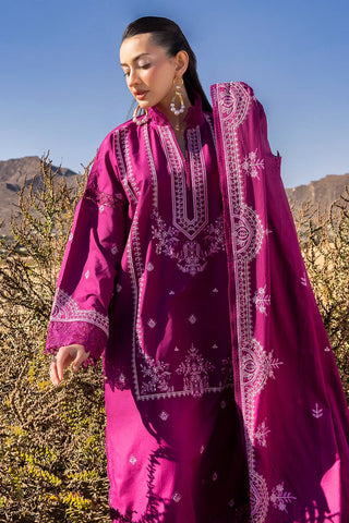 GUL AHMED-3 Piece Unstithed Embroidered Lawn Suit with Embroidered Denting Lawn Dupatta DN-52014