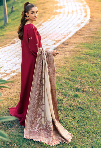 ONORA BY HUMDUM EMBROIRERED KHADER WITH JACQUARD SHAWL D-10