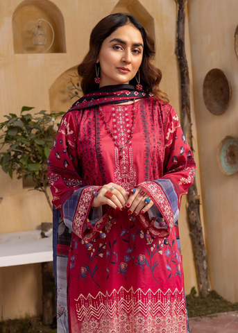 HUSN-E-JAHAN DIGITAL PRIN LAWN EMBROIDERED D-412