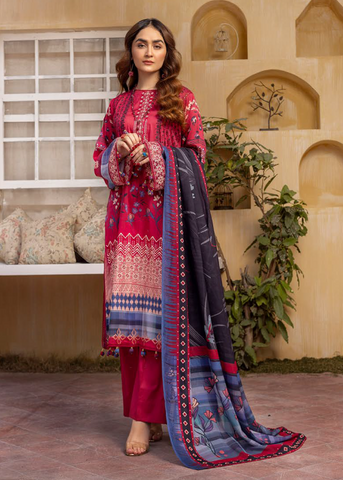 HUSN-E-JAHAN DIGITAL PRIN LAWN EMBROIDERED D-412